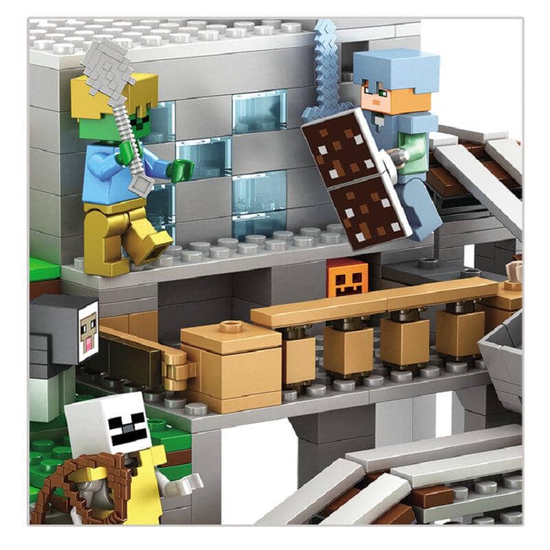 Bloco de Montar Minecraft  Estilo LEGO - Modelo Caverna da Montanha